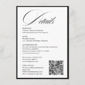 Romantisch Script Kalligrafie Details QRcode Huwel Informatiekaartje (Voorkant)