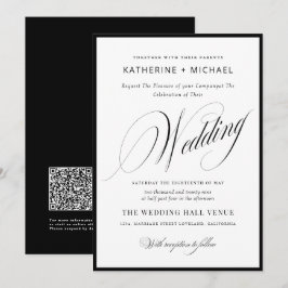 Romantisch script kalligrafie eenvoudig & chic huw kaart
