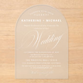 Romantisch Script Kalligrafie Eenvoudige & Chic br Acryl Uitnodigingen (Voorkant)