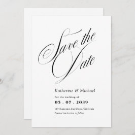 Romantisch Script Kalligrafie QR code Trouwen Save The Date