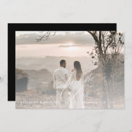 Romantisch Script Kalligrafie Voeg foto bruiloft t Save The Date