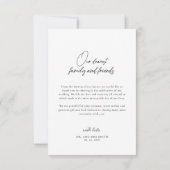 Romantisch script minimalistische bruiloft bedankk bedankkaart (Achterkant)