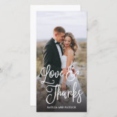 Romantisch Script Trouwen Bedankt Fotokaart (Voorkant / Achterkant)