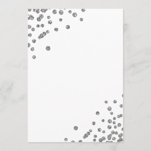 Romantisch Script Trouwen Confetti Silver Menu (Achterkant)