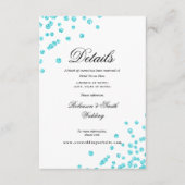 Romantisch Script Turquoise Confetti Wedding Detai Informatiekaartje (Voorkant)