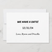 Romantisch Silhouet Paar in Park Datum Aankondiging (Achterkant)