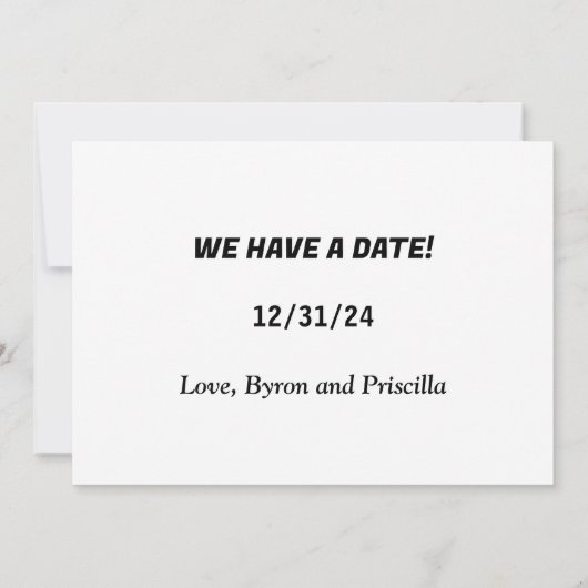 Romantisch Silhouet Paar in Park Datum Aankondiging (Achterkant)