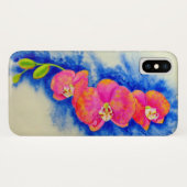 Romantisch sinaasappel roze waterverf orchidee sch Case-Mate iPhone case (Achterkant (horizontaal))