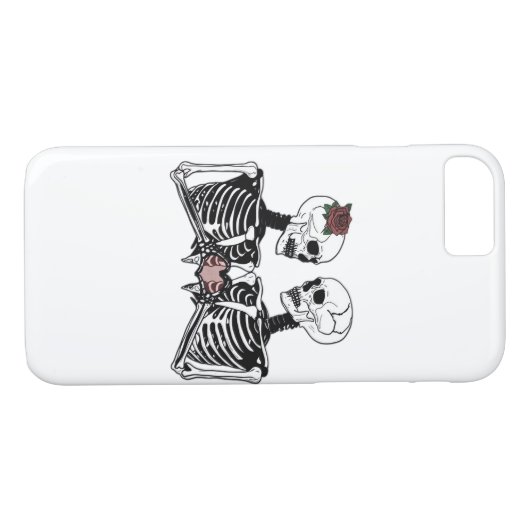 Romantisch Skeleton Paar – Gotisch met harthanden Case-Mate iPhone Case (Achterkant (Horizontaal))