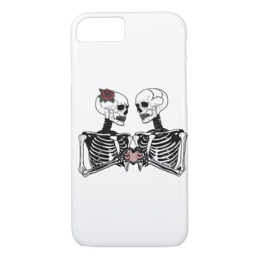 Romantisch Skeleton Paar – Gotisch met harthanden Case-Mate iPhone Case (Achterkant)