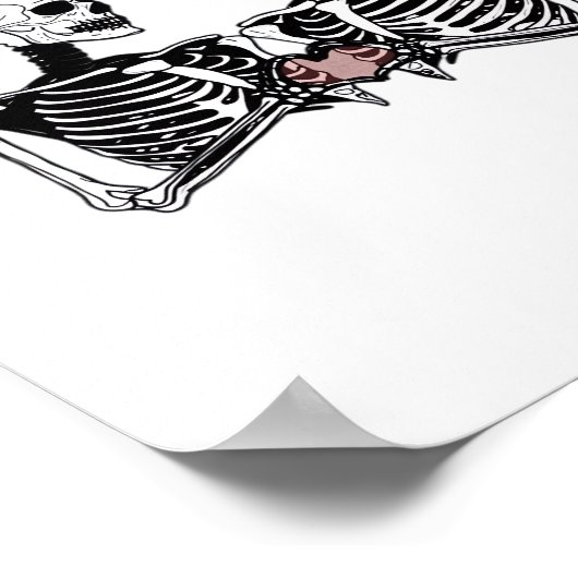 Romantisch Skeleton Paar – Gotisch met harthanden Poster (Hoek)