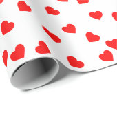 Romantisch speels rood hart patroon wit cadeaupapier (Rol Hoek)