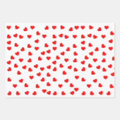 Romantisch speels rood hartpatroon inpakpapier vel (Voorkant 3)