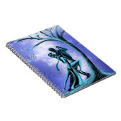 Romantisch stel danst de tango blauw notitieboek (Rechterzijde)