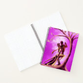 Romantisch stel danst de tango roze geel notitieboek (Binnen)