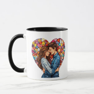 💖 Romantisch Stel Knuffelende Liefdescitaat Cadea Mok