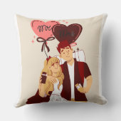 Romantisch Stel Liefdeskussen Kussen (Achterkant)