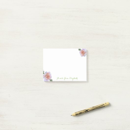 Romantisch, stijlvol, Rozen Post-it® Notes (Op bureau)