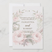 Romantisch Stoffig Roze Vervaagd Bloemen Roos Kaart (Voorkant)