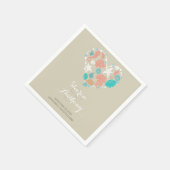 Romantisch Strand Hart Trouwpapier Servetten (Hoek)