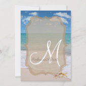 Romantisch strand Starfishes bruiloft monogram Uit Kaart (Voorkant)