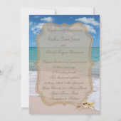 Romantisch strand Starfishes bruiloft monogram Uit Kaart (Achterkant)