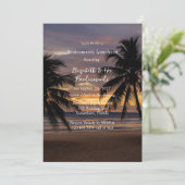 Romantisch Sunset Beach Bruidsmeisjes Luncheon Kaart (Staand voorkant)