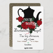 Romantisch theefeest kaart (Voorkant / Achterkant)