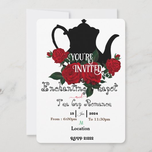 Romantisch theefeest kaart (Voorkant)
