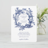 Romantisch Toile de Jouy en met Tortelduifjes Kaart (Staand voorkant)