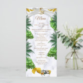 Romantisch tropisch menu (Staand voorkant)