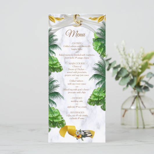 Romantisch tropisch menu (Staand voorkant)