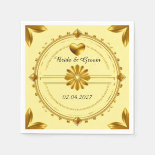 💗 Romantisch Trouwfeest Gouden Hart Thema ✨ Servet