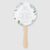 Romantisch tuinbouwprogramma voor stoffige blauwe  handwaaier (Achterkant)