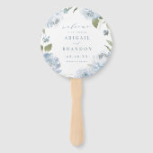 Romantisch tuinbouwprogramma voor stoffige blauwe  handwaaier (Voorkant)