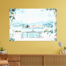 Romantisch Uitzicht van het Comomeer Canvas Afdruk