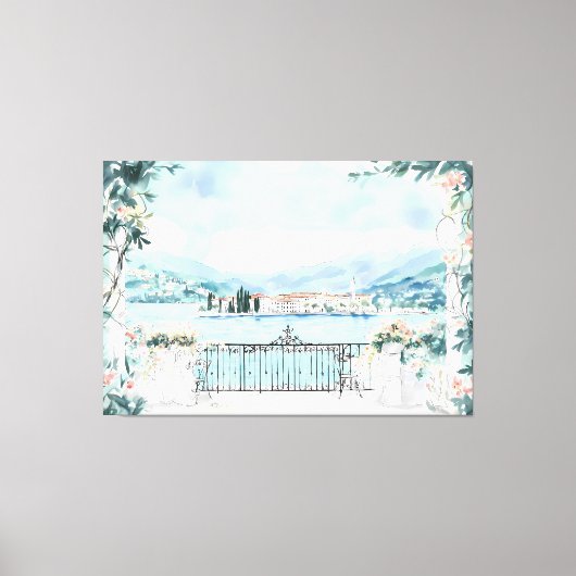 Romantisch Uitzicht van het Comomeer Canvas Afdruk (Voorkant)