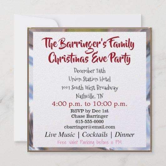 Romantisch Uniek Mooie Kerstuitnodiging Kaart (Achterkant)