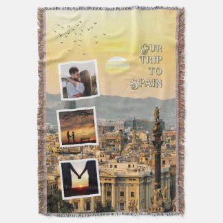 Romantisch vakantiefotocollage ontwerp deken