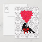 Romantisch Valentijns ontwerp Feestdagenkaart (Voorkant / Achterkant)