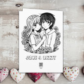 Romantisch Valentijnsdag Anime Koppel Kaart