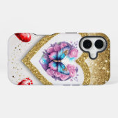 Romantisch Valentijnsdag behang - trendy design iPhone 16 Hoesje (Achterkant horizontaal)