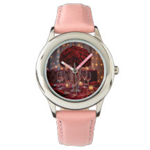 Romantisch Valentijnskoppel Leren Band Horloge