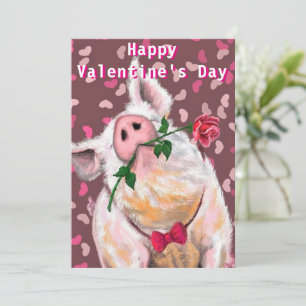 Romantisch Varken Funny Valentijnsdag Kaart