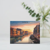 Romantisch Venetië Italië Sunset Uitzicht Briefkaart (Staand voorkant)