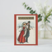  romantisch Victoriaans paar Briefkaart (Staand voorkant)