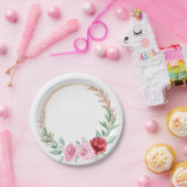 Romantisch Victoriaans Roos Bord tuinpapier (Feest)