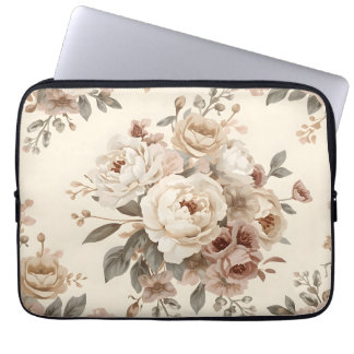 Romantisch vintage bloemenboeketpatroon laptop sleeve