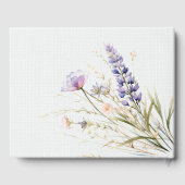 Romantisch violet bloemen bruiloft gastenboek (Achterkant)