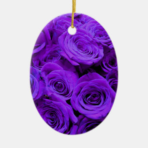 Romantisch violet paarse rozen  rozenboeket keramisch ornament